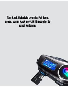 Bluetooth Helmet Headset with LCD Screen, FM Radio and SD Card Input