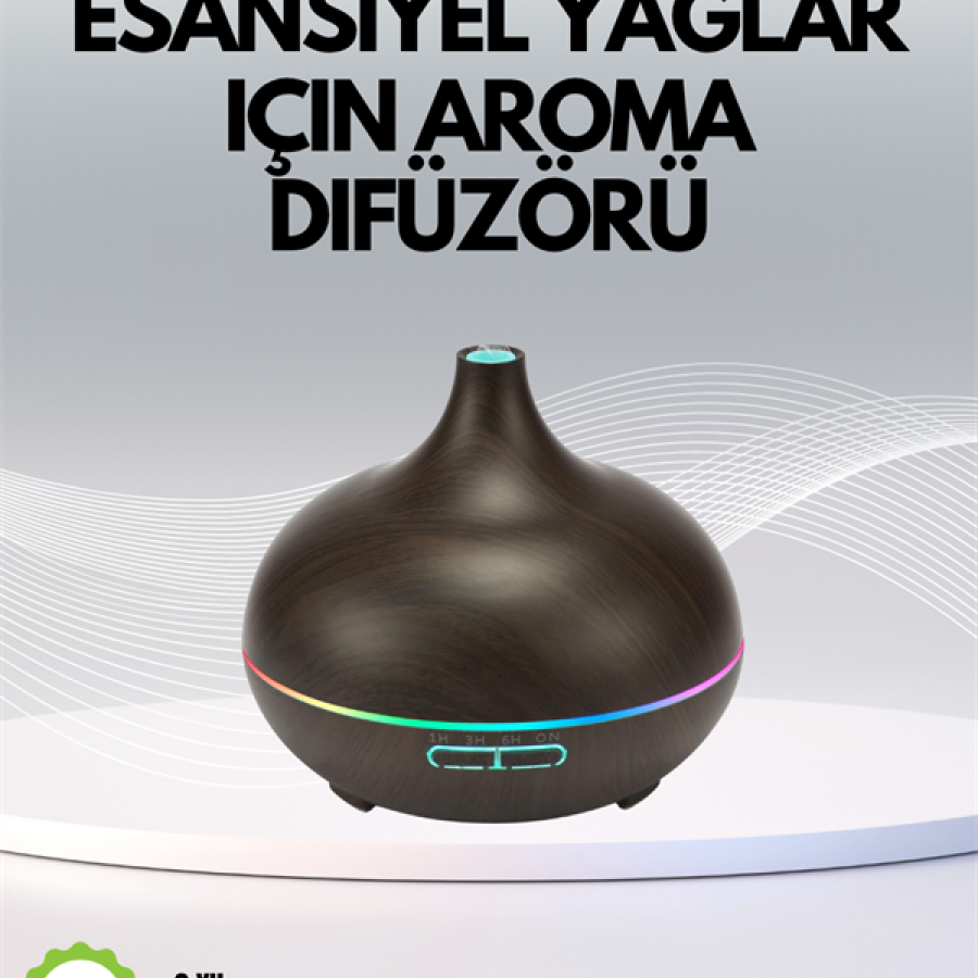 Ultrasonic Air Diffuser with 7 Colors of Light – Quiet and Safe to Use