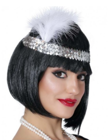 70s, 80s and 90s Themed Silver Color Charleston Hair Band