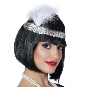 70s, 80s and 90s Themed Silver Color Charleston Hair Band