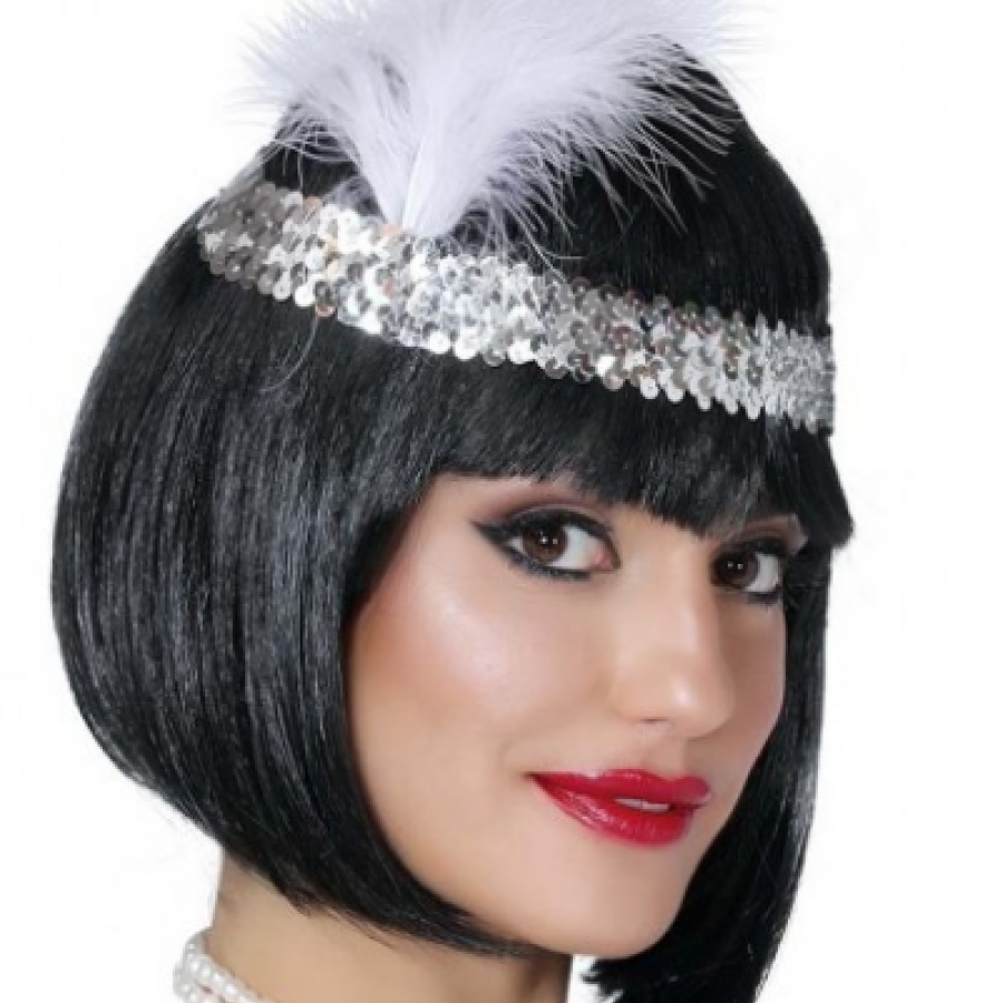 70s, 80s and 90s Themed Silver Color Charleston Hair Band
