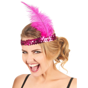 70s, 80s and 90s Themed Fuchsia Color Charleston Hair Band