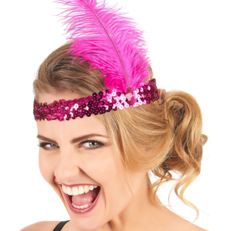70s, 80s and 90s Themed Fuchsia Color Charleston Hair Band 70s, 80s and 90s Themed Fuchsia Color Charleston Hair Band