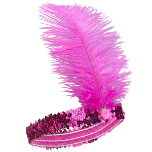 70s, 80s and 90s Themed Fuchsia Color Charleston Hair Band