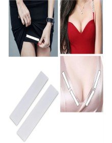 72 Pieces Double Sided Transparent Low-cut Concealer Adhesive Leg Length Corrector - Suspender Dress Tape