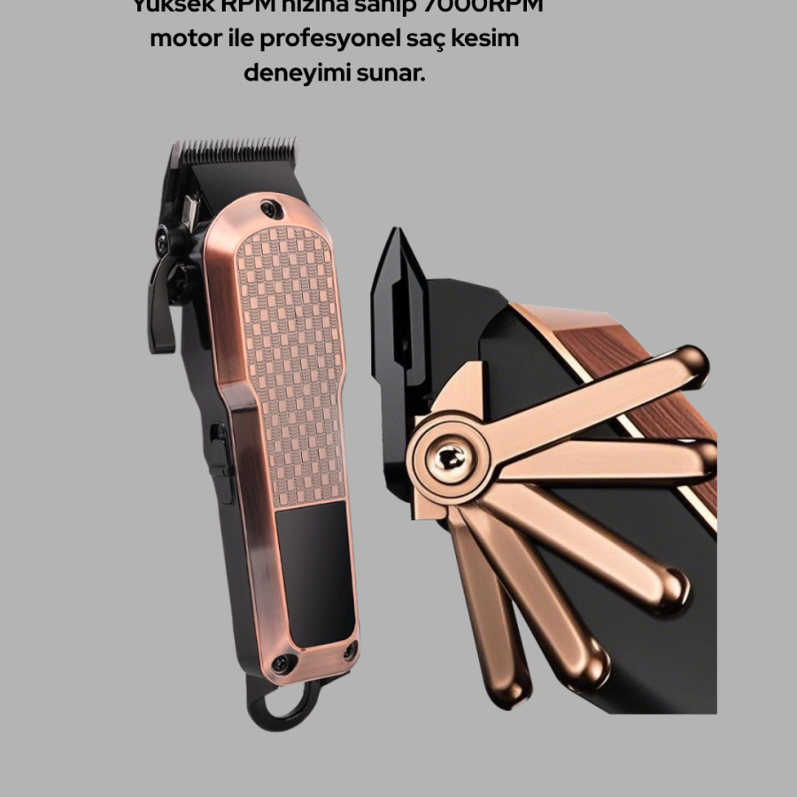 Professional 7000RPM Hair Clipper – Type-C Rechargeable, LCD Display, 4-Level Setting Professional 7000RPM Hair Clipper – Type-C Rechargeable, LCD Display, 4-Level Setting