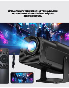 Home Cinema Projector with Long-Lasting Lamp and Built-in Speakers