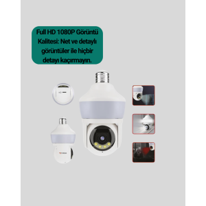 360° Wi-Fi Smart Bulb Camera with Motion Detection