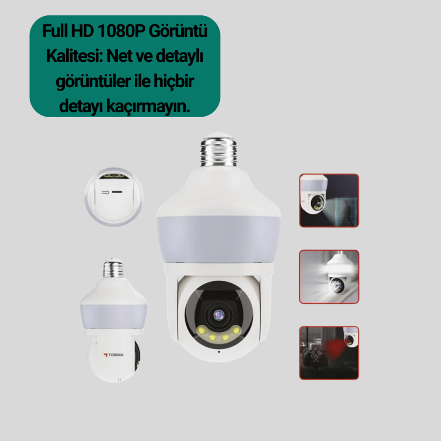 Wireless 360° Full HD Security Camera with Rotating Head