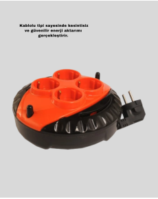 4 Socket Reel with 3 Meter Extension Cable Red