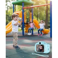 Blue HD Mini Camera with Video Photo Shooting Rechargeable Battery Memory Card Supported