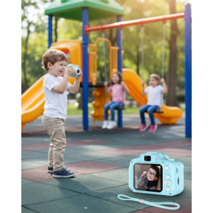 Blue HD Mini Camera with Video Photo Shooting Rechargeable Battery Memory Card Supported