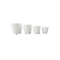 4-Piece 3D Stylish White Flower Pot Set Modern Footed Decorative Vase 4-Piece 3D Stylish White Flower Pot Set Modern Footed Decorative Vase