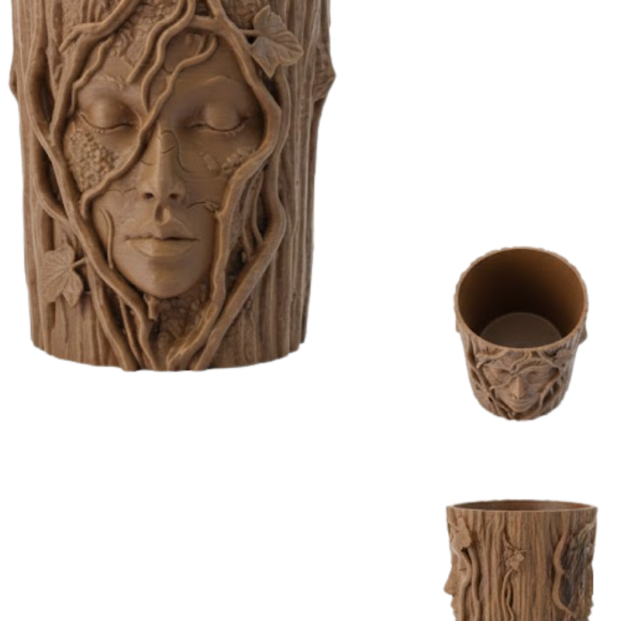 3D Tree Trunk Formed Decorative Flower Pot with Face Figure Artistic Design Vase 3D Tree Trunk Formed Decorative Flower Pot with Face Figure Artistic Design Vase