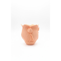 Orange Decorative Vase with 3D Embossed Flower Motif Orange Decorative Vase with 3D Embossed Flower Motif