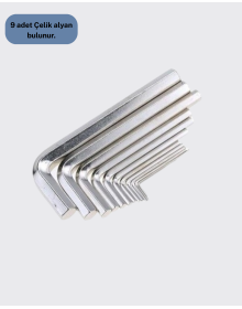 9 Piece Allen Key Set Hexagon Head For Furniture and Repair