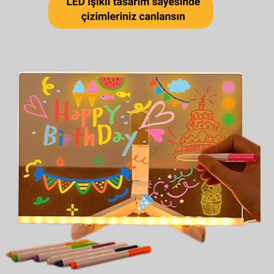 Desktop and Wall Mountable LED Lighted Writing Board Desktop and Wall Mountable LED Lighted Writing Board