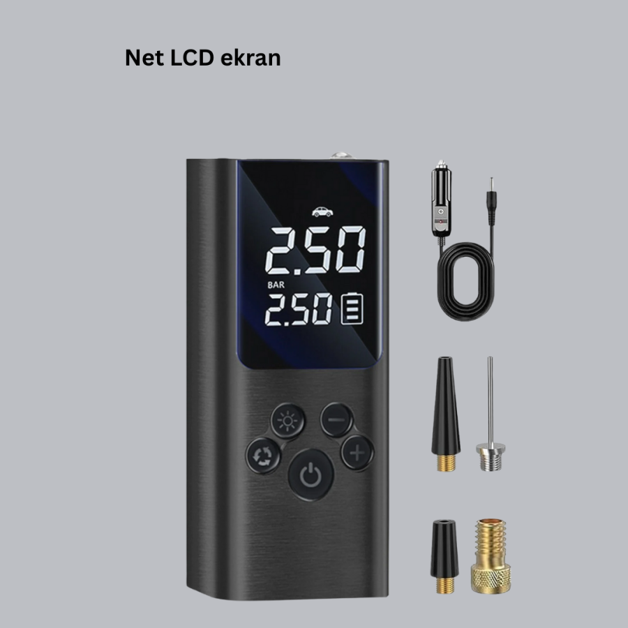 Digital Air Pump with LED Light Car Bike Compatible