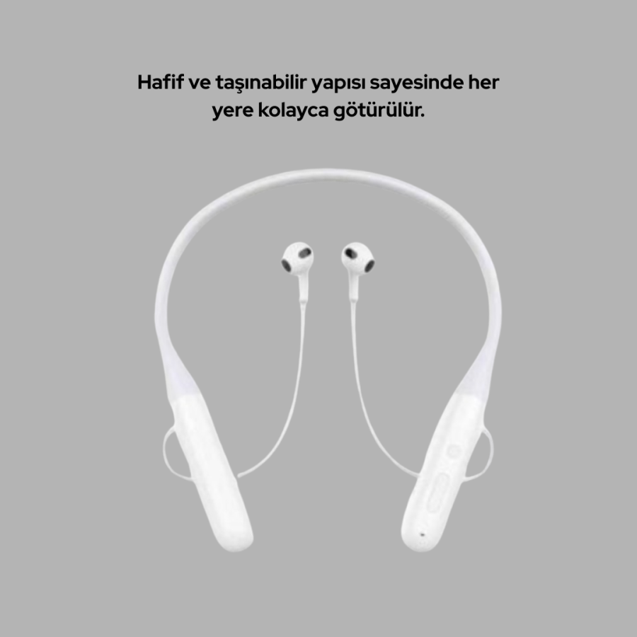 100 Hours Battery Life Bluetooth Wireless Headset with Neck Strap