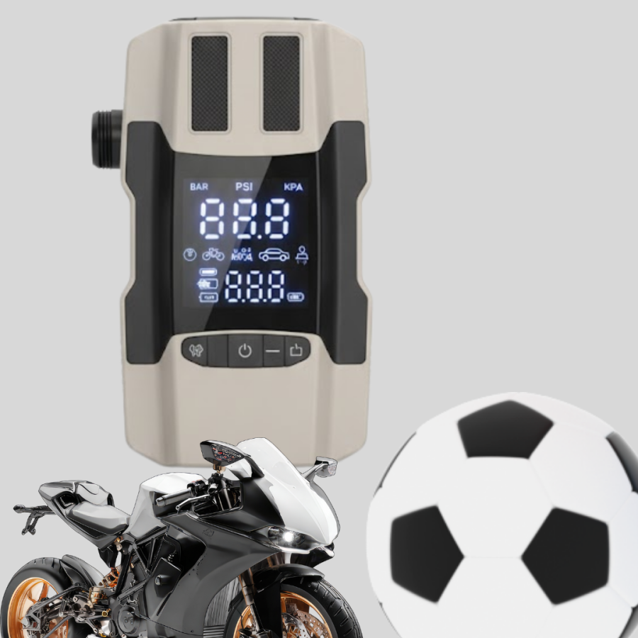 Vehicle Tire Inflation Pump and Battery Booster Powerbank in One