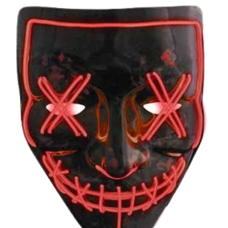 Hallowen Party Mask Neon Led Light Mask 3 Modes Halloween Mask