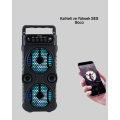 Portable Speaker with Bluetooth Connection – LED Light, FM Radio, Microphone Input