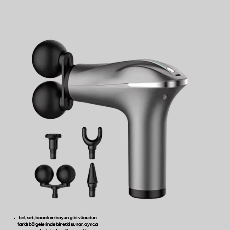 Portable Rechargeable Massage Gun 4 Heads Deep Tissue Massage Tool