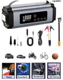 Portable Battery Boost Air Compressor and Emergency Power Supply for Vehicles