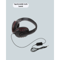 Red Headset with Microphone and Adjustable Comfortable Design
