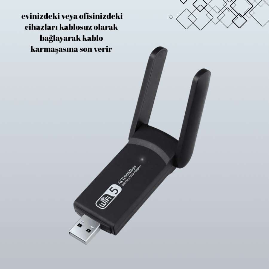 Plug-and-Play Dual Band WiFi Adapter – 1200 Mbps