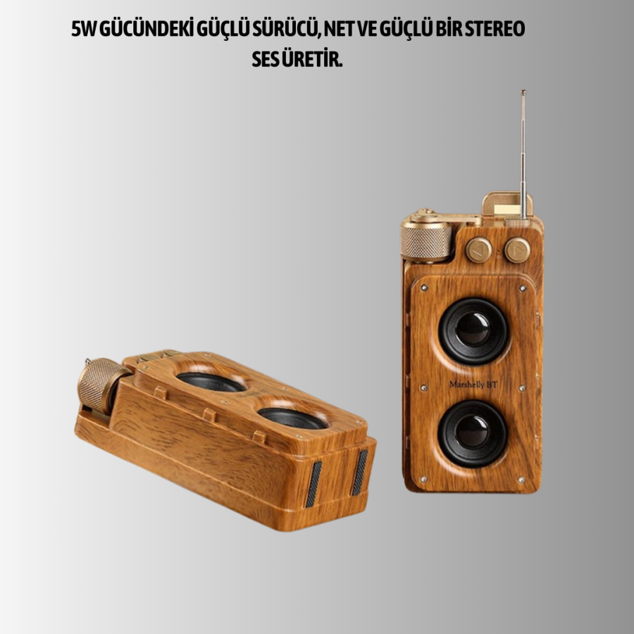 Wood Style Wireless Speaker 5W Powerful Bass TF USB AUX Wood Style Wireless Speaker 5W Powerful Bass TF USB AUX