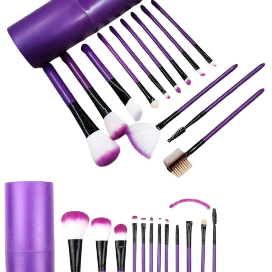 12 Piece Soft Tip Makeup Brush Set - Brush Set for Eye and Face Makeup Professional Makeup Set