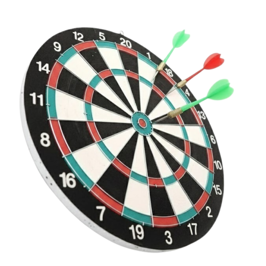 17 Inch Professional Dartboard Durable Construction and 4 Metal Darts