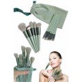 Makeup Brush Set Green 13 Pieces Foundation Brush Blush Brush Eyeshadow Brush