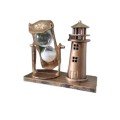 Lighthouse Hourglass Wooden Look Vintage Style Figurine