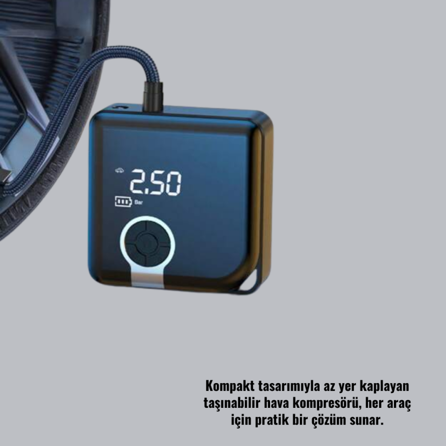Portable Smart Vehicle Air Compressor with Digital Display