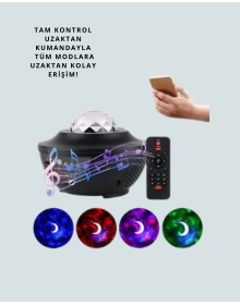 Bluetooth & USB Music Player Night Light – 50m² Coverage, Remote Control