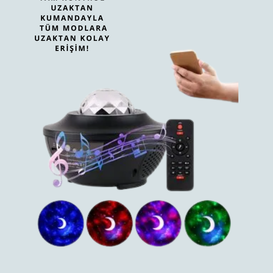 Bluetooth & USB Music Player Night Light – 50m² Coverage, Remote Control Bluetooth & USB Music Player Night Light – 50m² Coverage, Remote Control