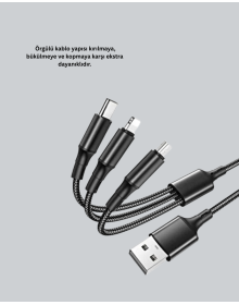 Multiple USB Charging Cable – 1.2m Fast Charging, 3A Strong Current