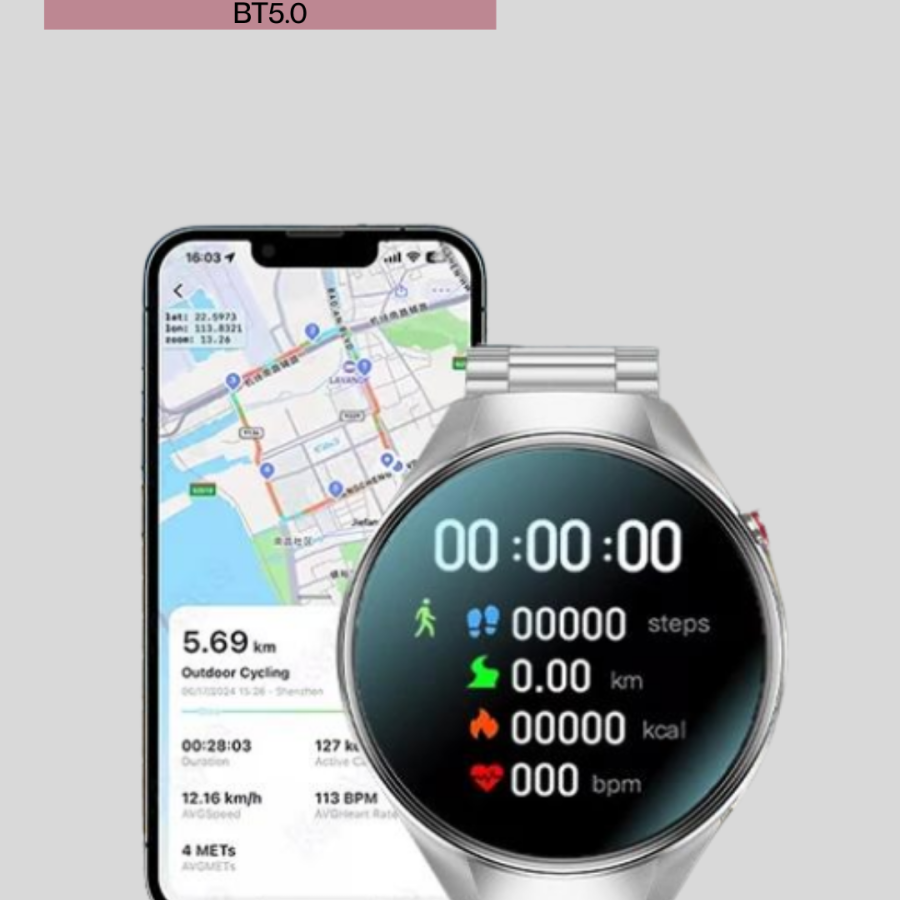 AMOLED Smartwatch with Advanced Sensor – Women s Health and Reminder Feature