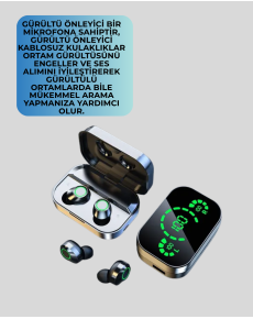 Smart Digital Display TWS Headphones – Long Battery Life, Stable Connection