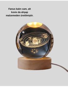 Illuminated Crystal Ball with USB Connection Modern Wooden Based Decor