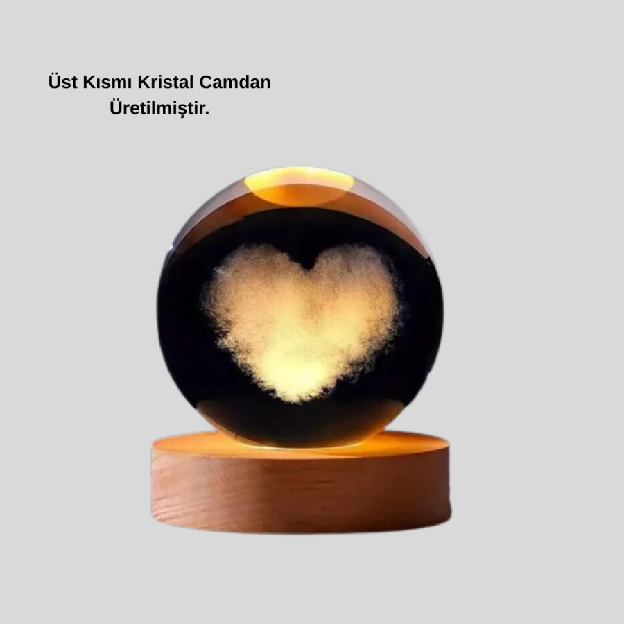 Romantic Heart Crystal Glass Ball USB Lighted Decorative Object Romantic Heart Crystal Glass Ball USB Lighted Decorative Object