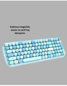 Wireless Keyboard Mouse Set blue