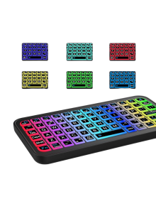 Black Wireless Mini RGB Illuminated Keyboard Bluetooth 5.2 Slim Design