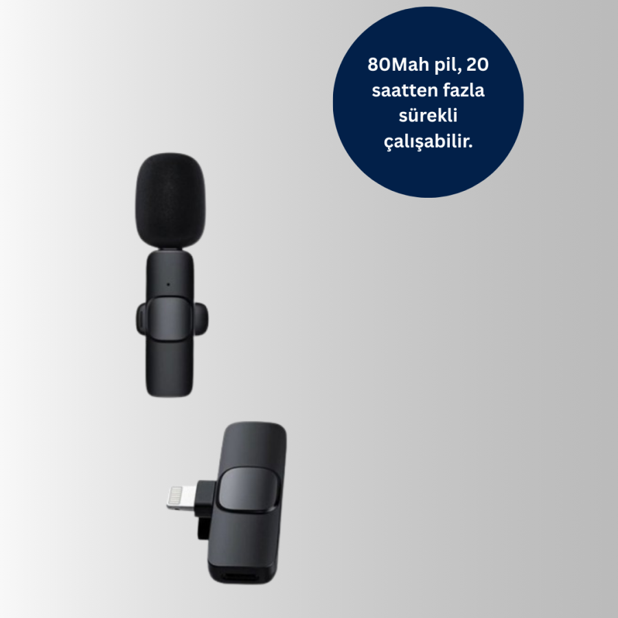 2-Pack Wireless Lavalier Microphone with Lightning Input Double Recording 2-Pack Wireless Lavalier Microphone with Lightning Input Double Recording