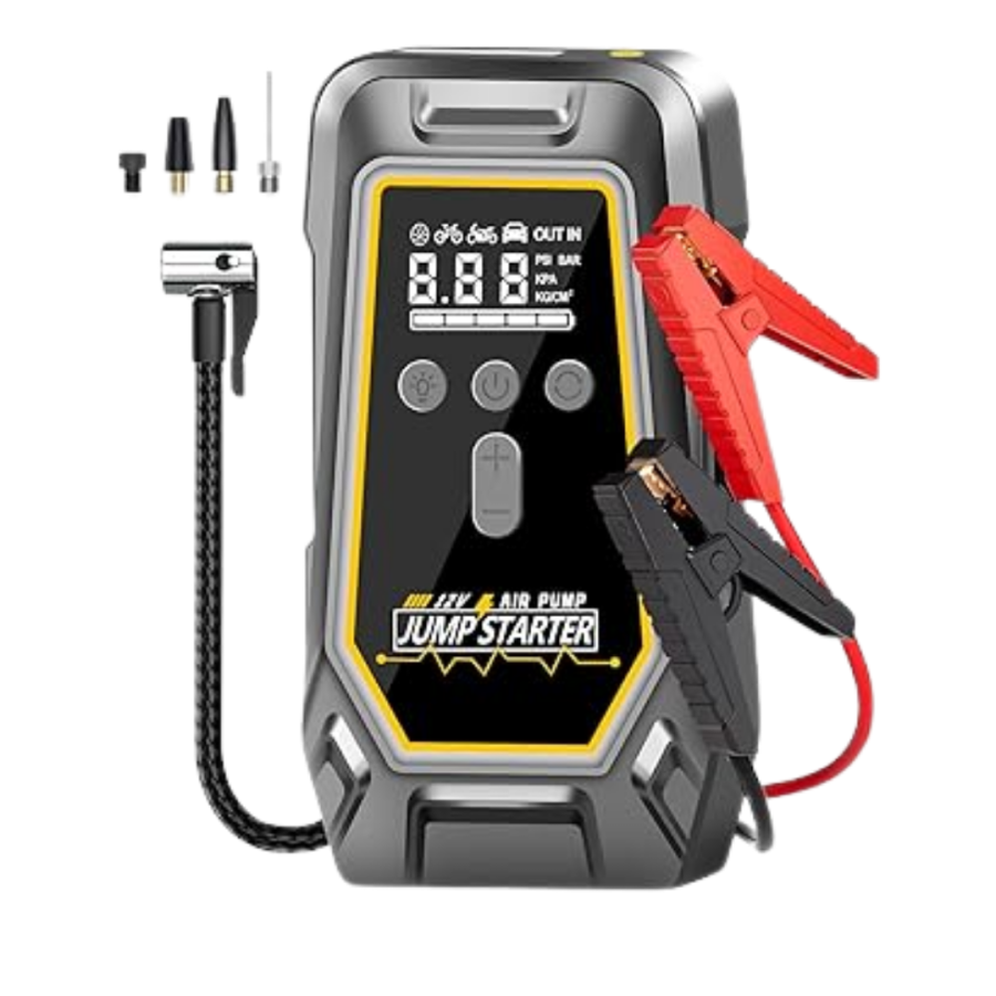 Battery Booster and Air Compressor with Emergency LED Light Battery Booster and Air Compressor with Emergency LED Light