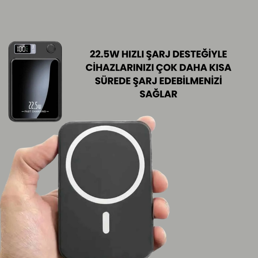 Magnetic USB-C Portable Powerbank with Real-Time Power Indicator Magnetic USB-C Portable Powerbank with Real-Time Power Indicator