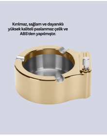 Ashtray with Lighter Stainless Metal Durable Design