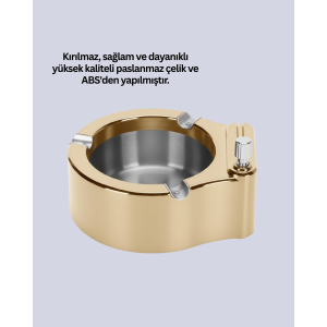 Lighter Integrated Ashtray Refillable Metal Body